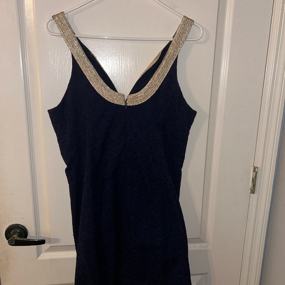 Lilly Pulitzer navy embroidered dress - Picture 2 of 4